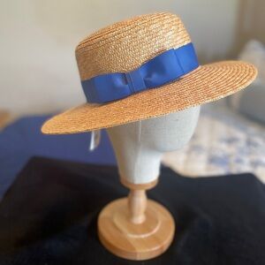 Vineyard Vine Headwear Wide Brim Straw Boater NWT